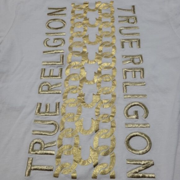 True Religion Shirt Size Medium (10-12) Kids Youth Size Graphic Tee Embroidered - Picture 5 of 7